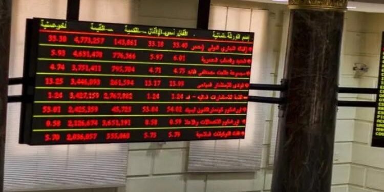 EGX30 يفقد 1.43% ختام تعاملات الثلاثاء بضغط مبيعات المصريين