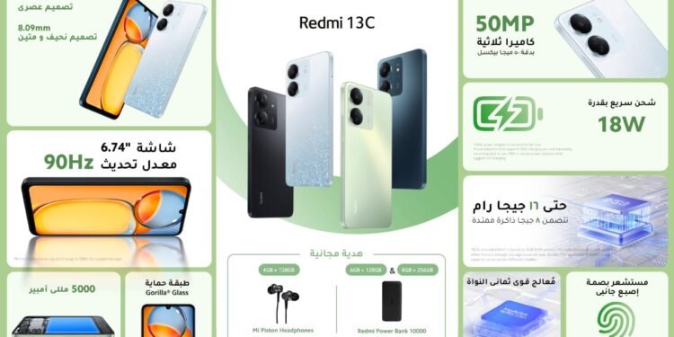 “شاومي” تطرح هاتفها الجديد Redmi 13C يحمل شعار ” صُنع في مصر”