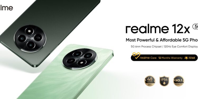 هاتف realme 12x 5G يتميز بأقوى شريحة 5G في فئته وبسعر تنافسي