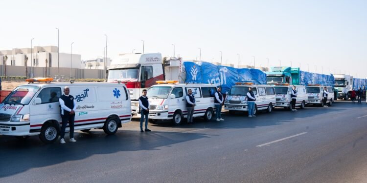 إطلاق القافلة العاشرة للمساعدات الإنسانية إلى غزة ضمن فعاليات التحالف الوطنى للعمل الأهلى