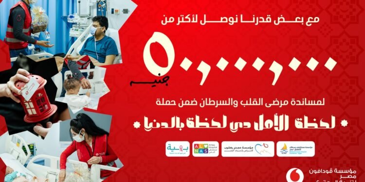 ڤودافون مصر تجمع أكثر من 50 مليون جنيه من خلال حملة “لحظة الأمل دي لحظة بالدنيا “