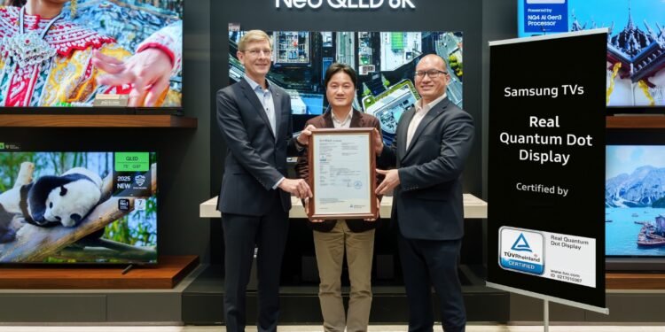 شاشات ‘QLED’ من سامسونج تحصل على شهادة ‘Real Quantum Dot Display ’ من  ‘TÜV Rheinland’