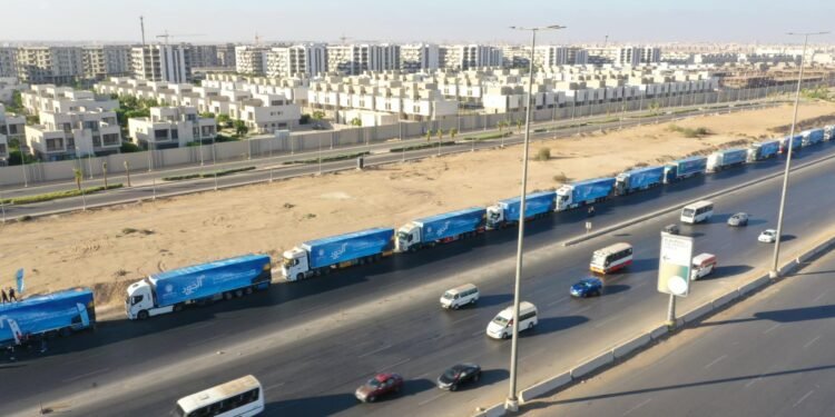 مؤسسة الجود عضو التحالف الوطني للعمل الأهلي تطلق القافلة الاغاثية الـ 11 لغزة بـ 26 الف كرتونة مواد غذائية