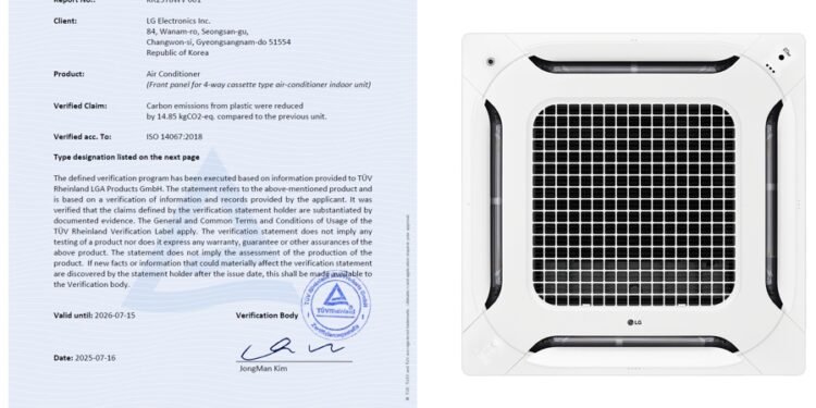 إل جي تقلل الانبعاثات الكربونية في مكيفاتها التجارية رباعية الاتجاهات بتقنيات تصنيع مبتكرة