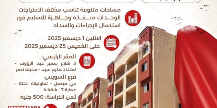 “تعاونيات البناء والإسكان” تطرح 253 وحدة سكنية فاخرة في مواقع استراتيجية بـ7 مدن جديدة