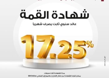 بنك مصر يرفع العائد على شهادة “القمة” الثلاثية إلى 17.25% بدورية صرف شهرية