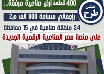 طرح 400 قطعة أرض صناعية مرفقة بـ15 محافظة عبر منصة مصر الصناعية الرقمية..غدًا