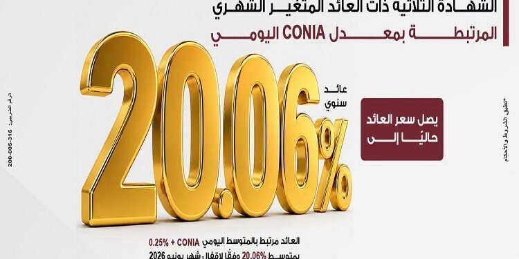 بنك مصر يطرح شهادة ثلاثية بعائد متغير يصل إلى 20.06% يصرف شهريًا