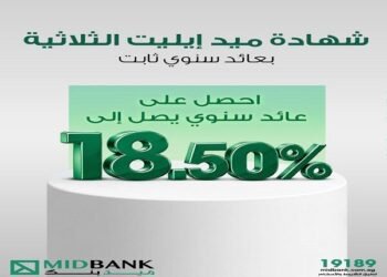 ميدبنك يطرح شهادة «ميد إيليت» بعائد يصل إلى 18.50% سنويًا
